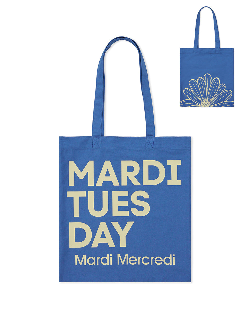 Mardi Mercredi - Canvas Bag Flower Du Mardi (Blue Cream) product image 1 | TRAB K-Fashion Australia