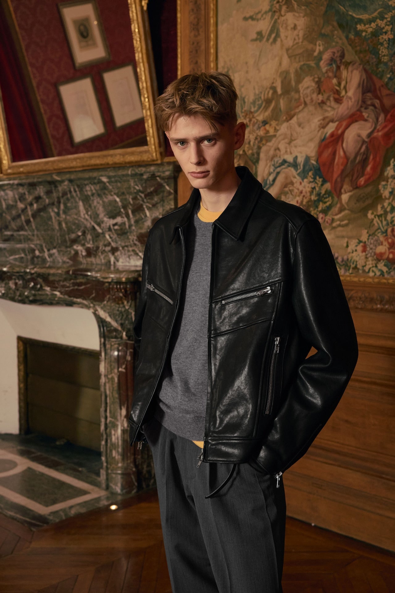 STU - Lambskin Zipper Leather Jacket (Black) product image 10 | TRAB K-Fashion Australia