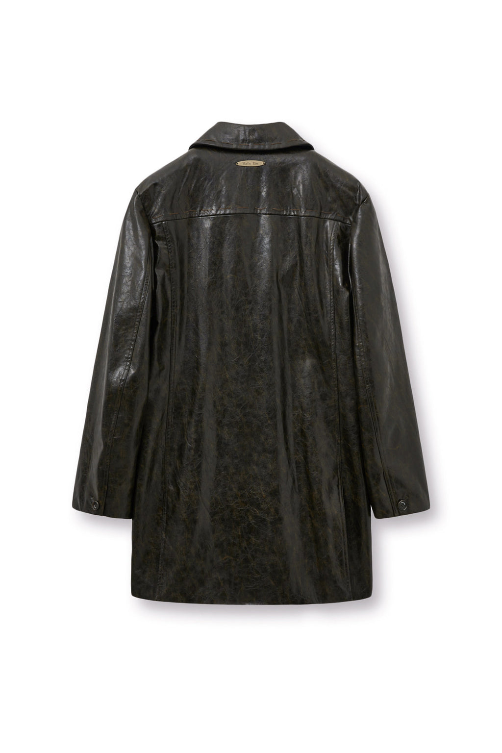 Matin Kim - Faux Leather Half Double Jacket (Dark Brown) product image 2 | TRAB K-Fashion Australia