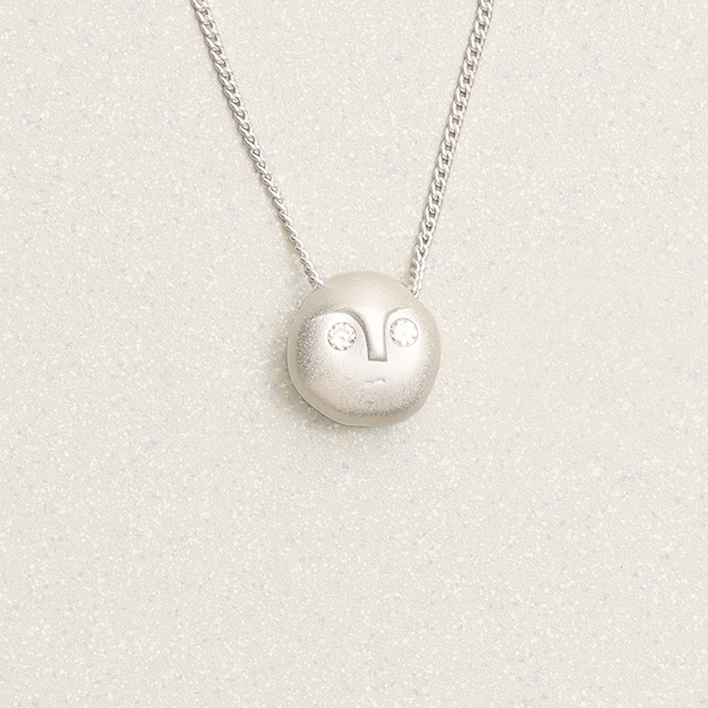 Towtow Archive - Pebble Emoji Necklace (Silver) product image 1 | TRAB K-Fashion Australia