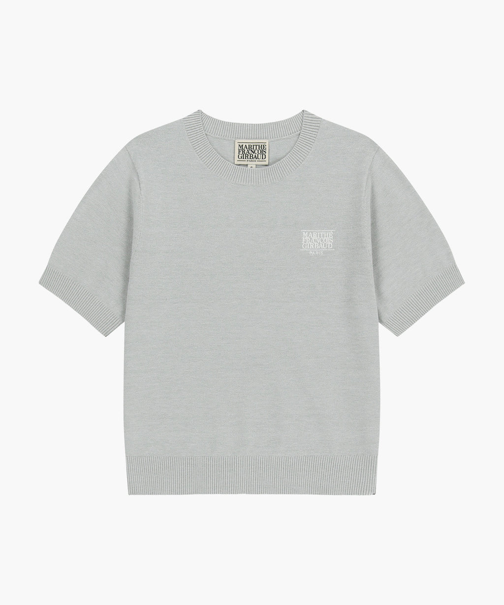 Marithe & Francois Girbaud - Small Classic Logo Half Knit Pullover (Heather Gray) product image 6 | TRAB K-Fashion Australia