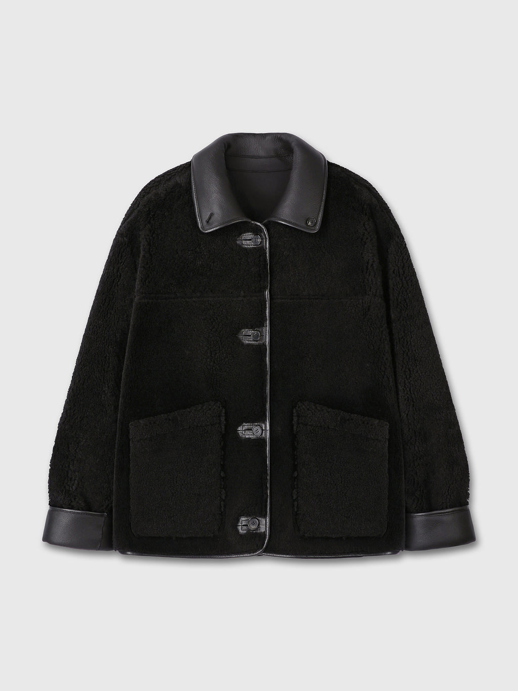 Tonywack - Lamb Leather Reversible Shearling Jacket (Black) product image 15 | TRAB K-Fashion Australia