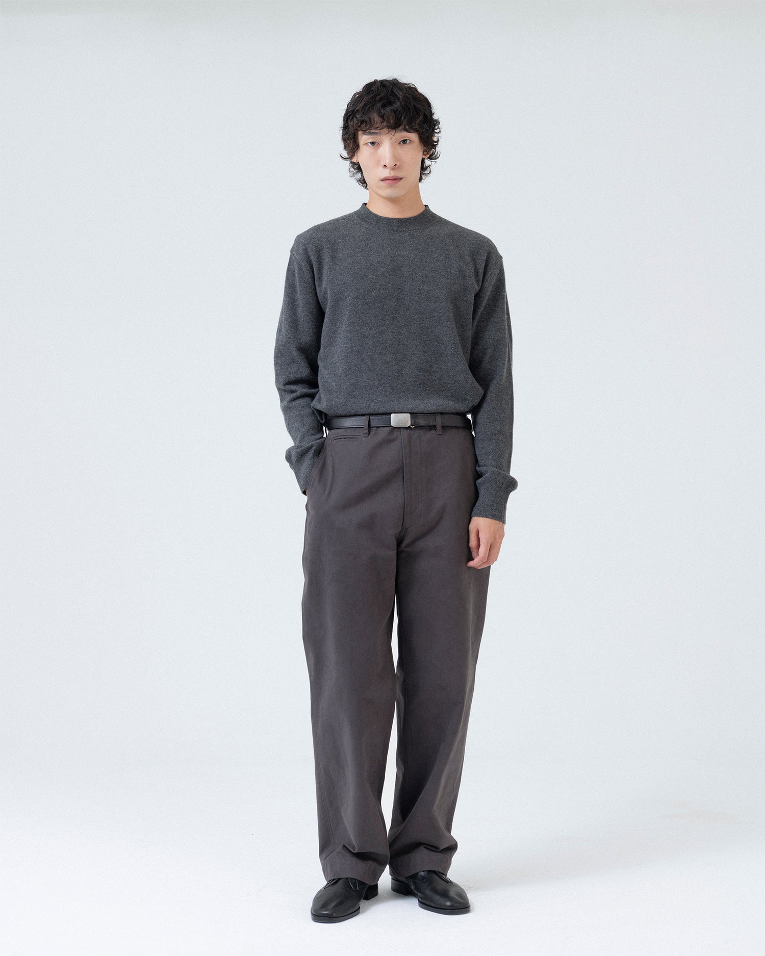 Brownyard - Extra Super Fine Crewneck Knit (Charcoal) product image 1 | TRAB K-Fashion Australia