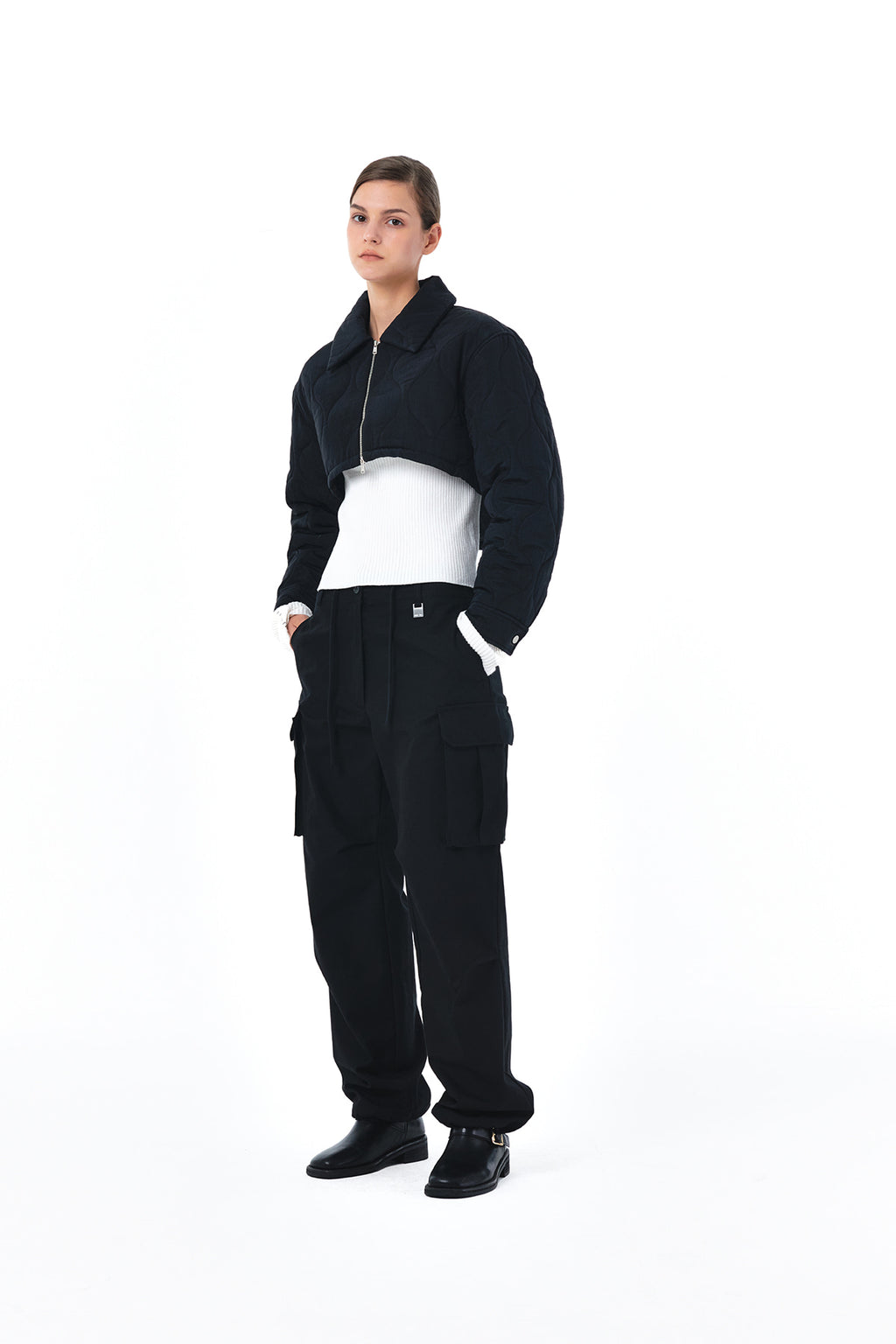 Matin Kim - Bolero Short Padding Jumper (Black) product image 8 | TRAB K-Fashion Australia