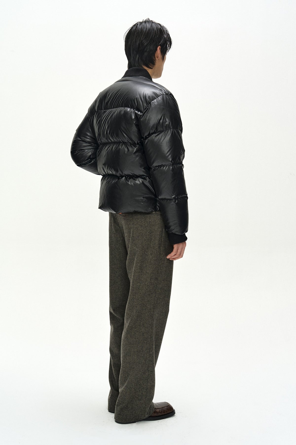 Andersson Bell - Unisex Bomber Layered Down Jacket (Black) product image 4 | TRAB K-Fashion Australia