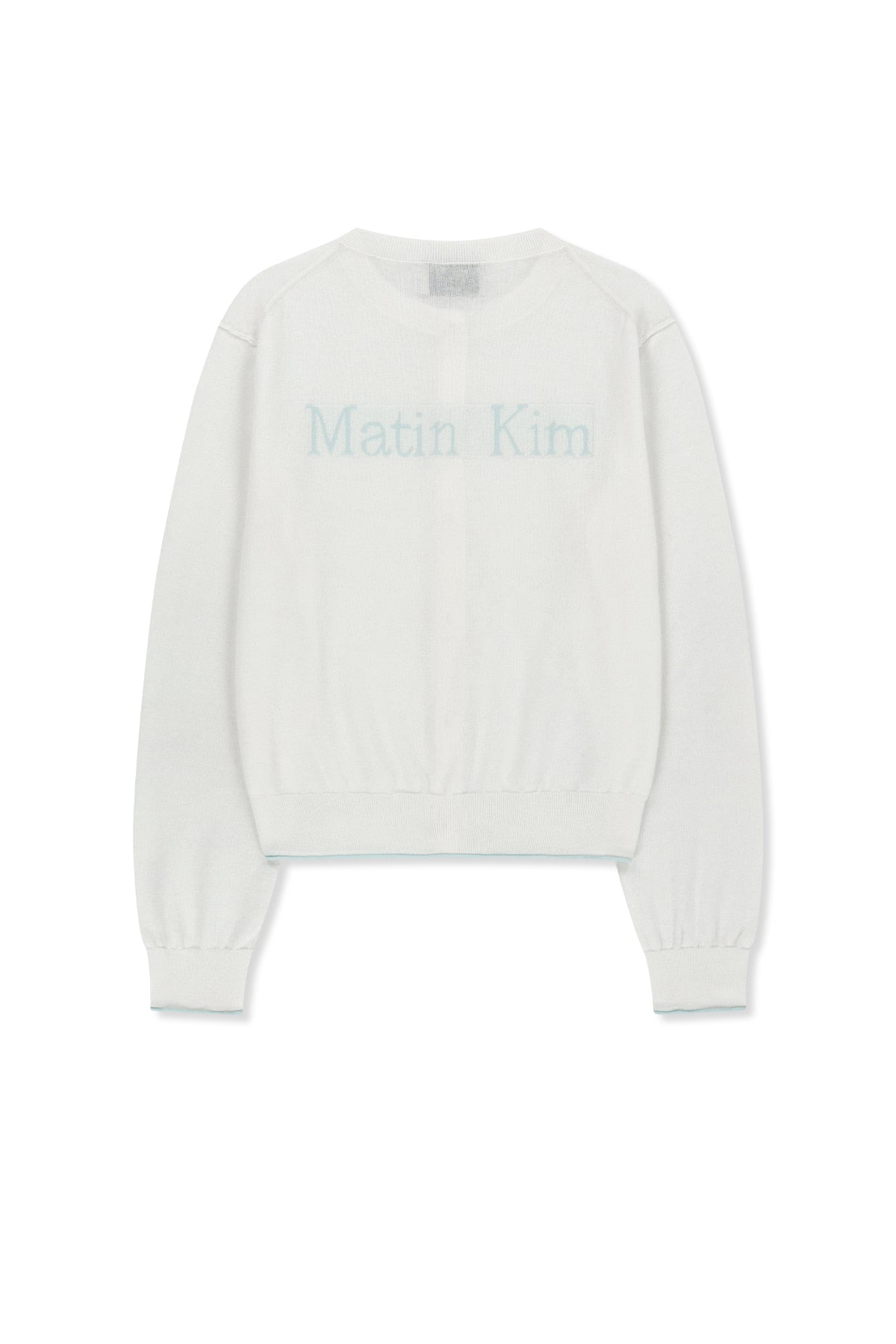 Matin Kim - Back Logo Sheer Cardigan (White) product image 2 | TRAB K-Fashion Australia