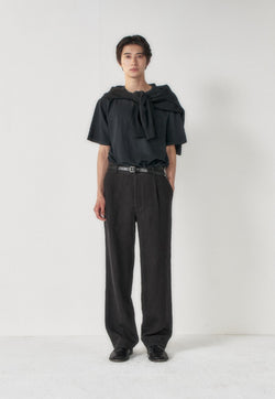 Art if acts - Linen One Tuck Pants (Black) product image 1 | TRAB K-Fashion Australia