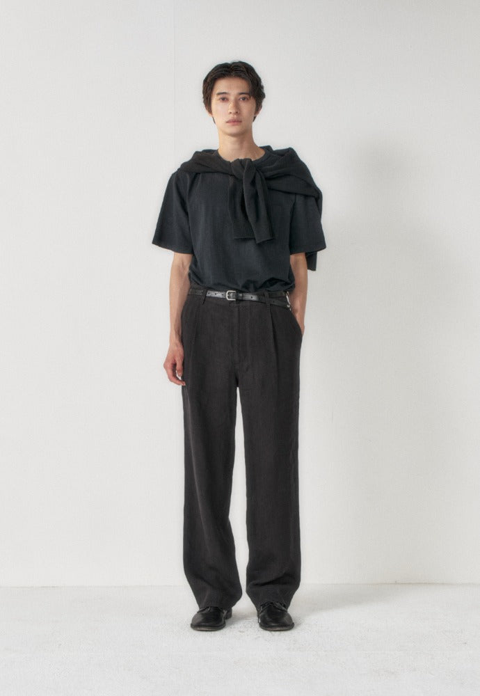 Art if acts - Linen One Tuck Pants (Black) product image 1 | TRAB K-Fashion Australia