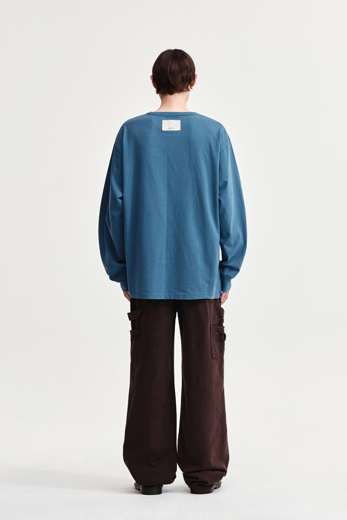 Matin Kim - Patch Graphic Long Sleeve Top (Smoke Blue) product image 12 | TRAB K-Fashion Australia