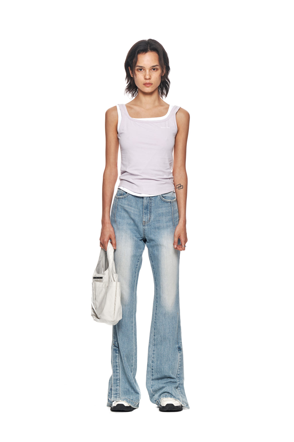 Matin Kim - Side Snap Boots Cut Denim Pants (Blue) product image 10 | TRAB K-Fashion Australia