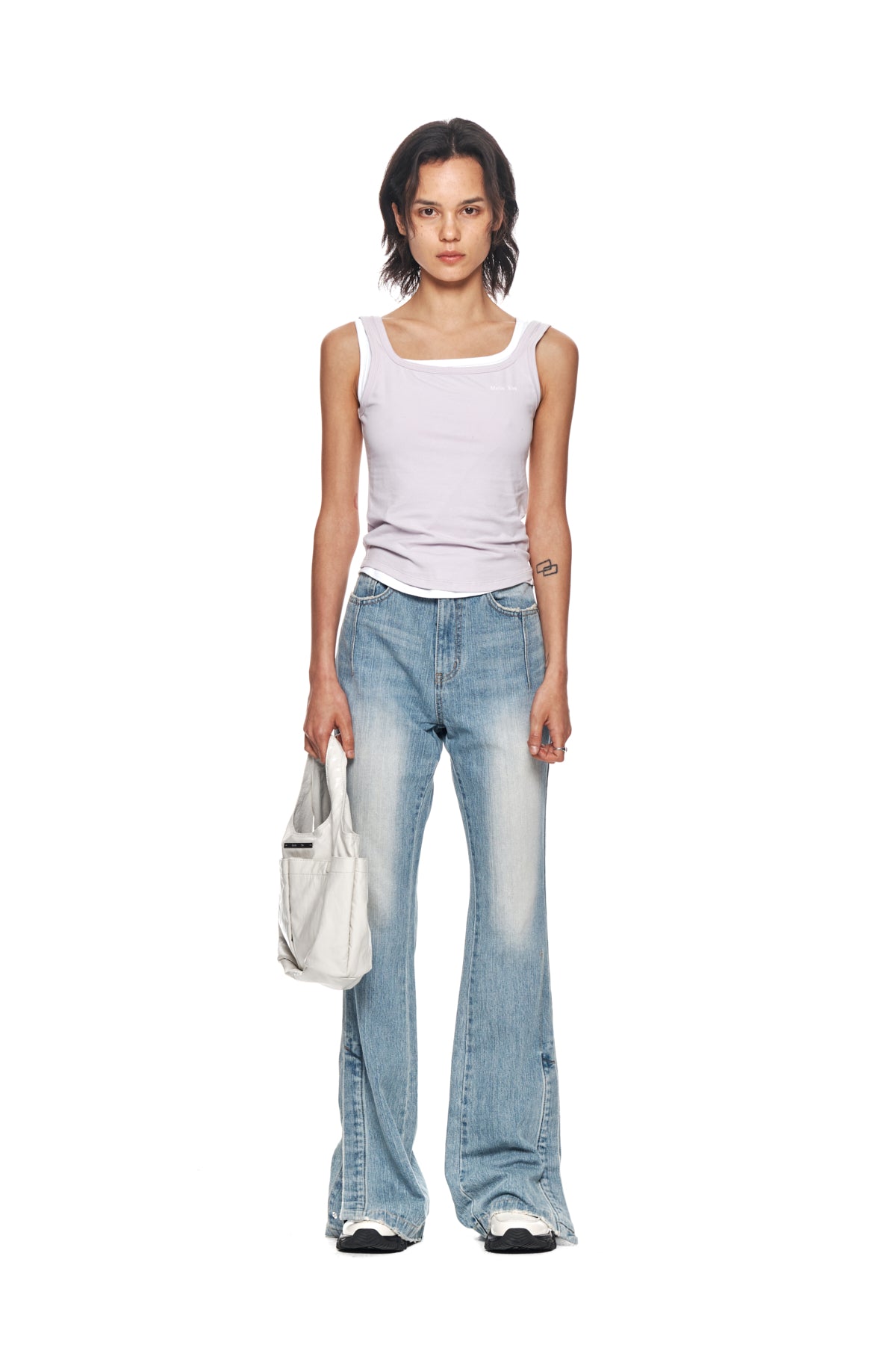 Matin Kim - Side Snap Boots Cut Denim Pants (Blue) product image 10 | TRAB K-Fashion Australia