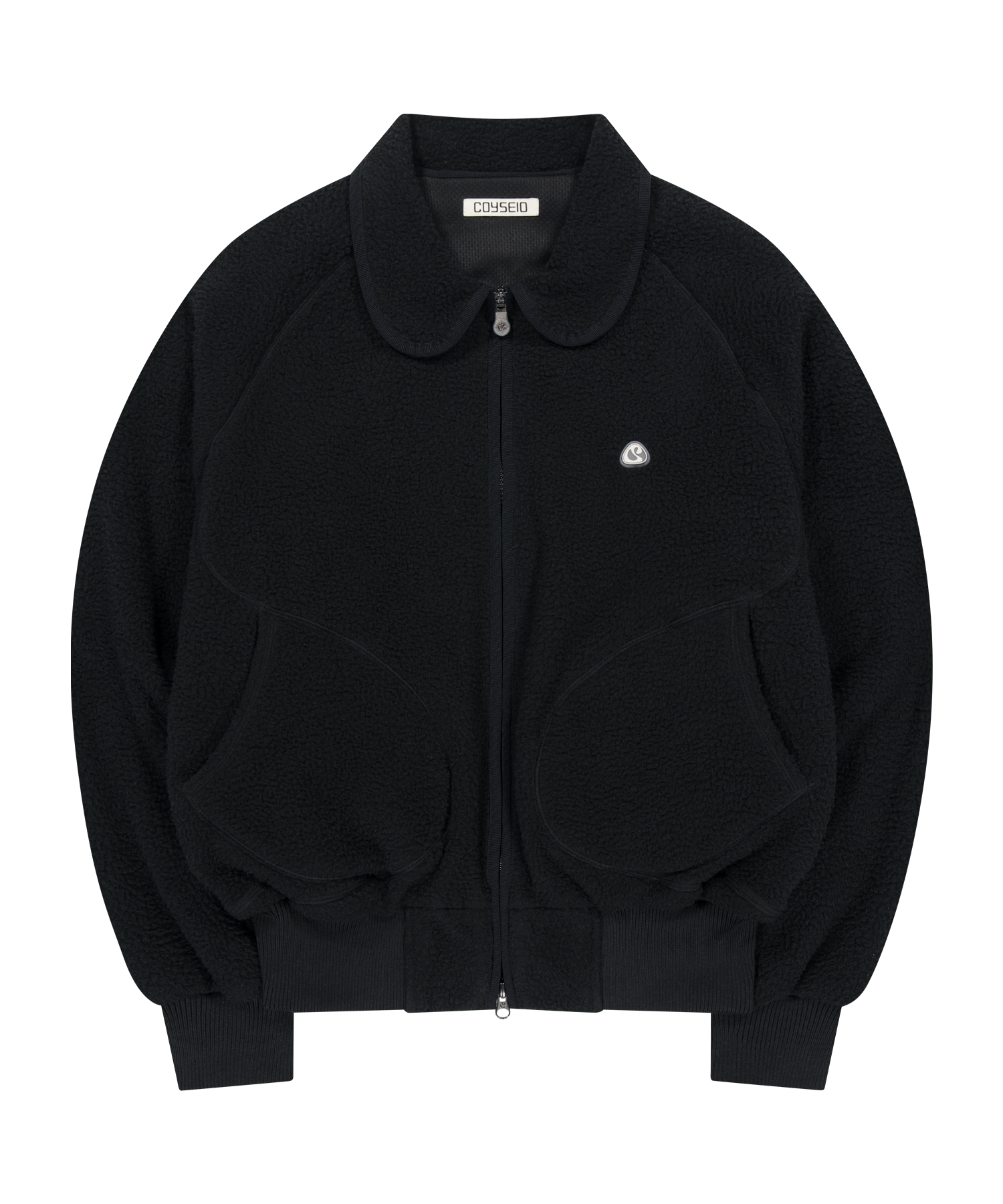 Coyseio - Round Collar Fleece Jacket (Black) product image 1 | TRAB K-Fashion Australia