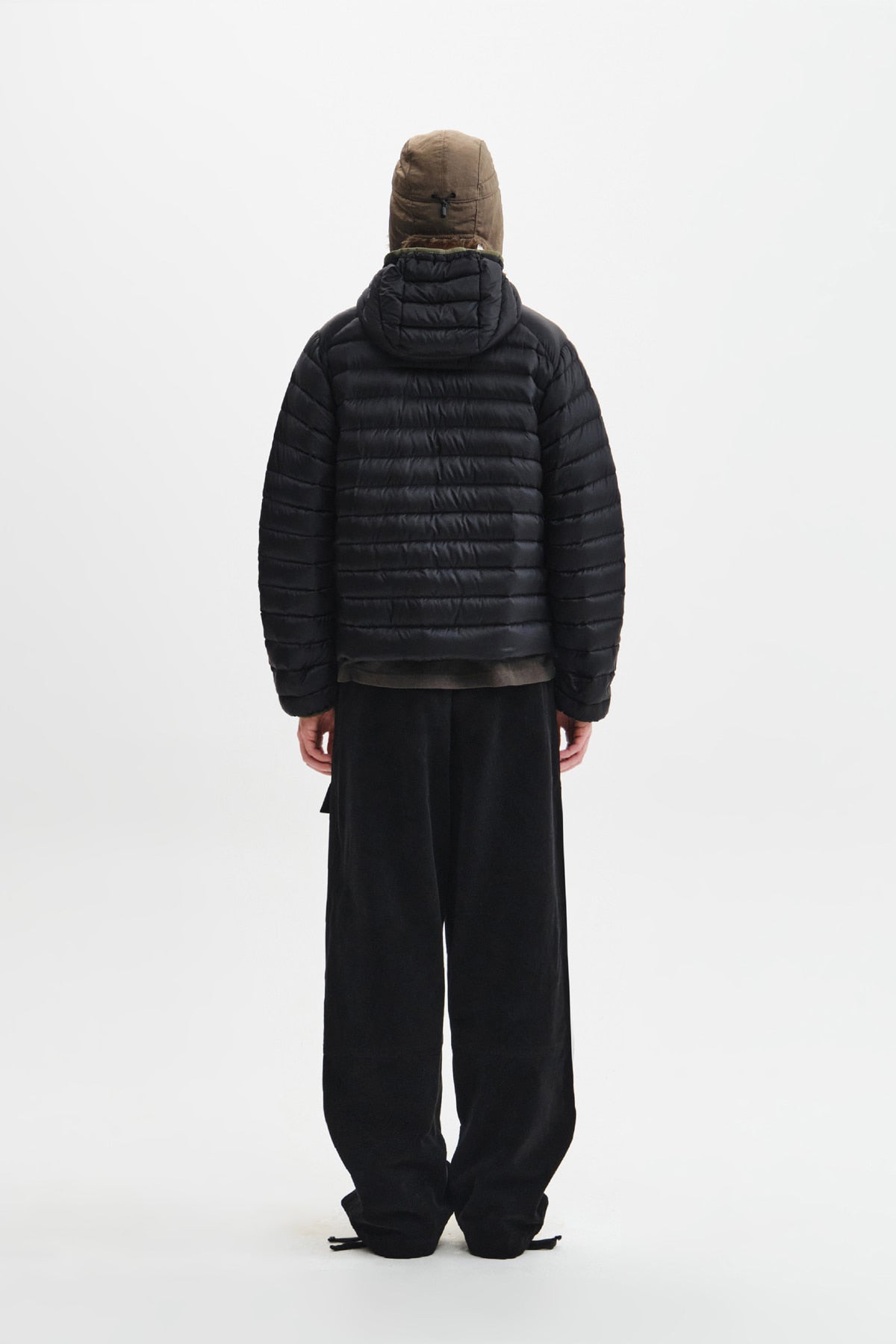 Matin Kim - Contrast Trim Light Down Hoody Jumper (Black) product image 10 | TRAB K-Fashion Australia
