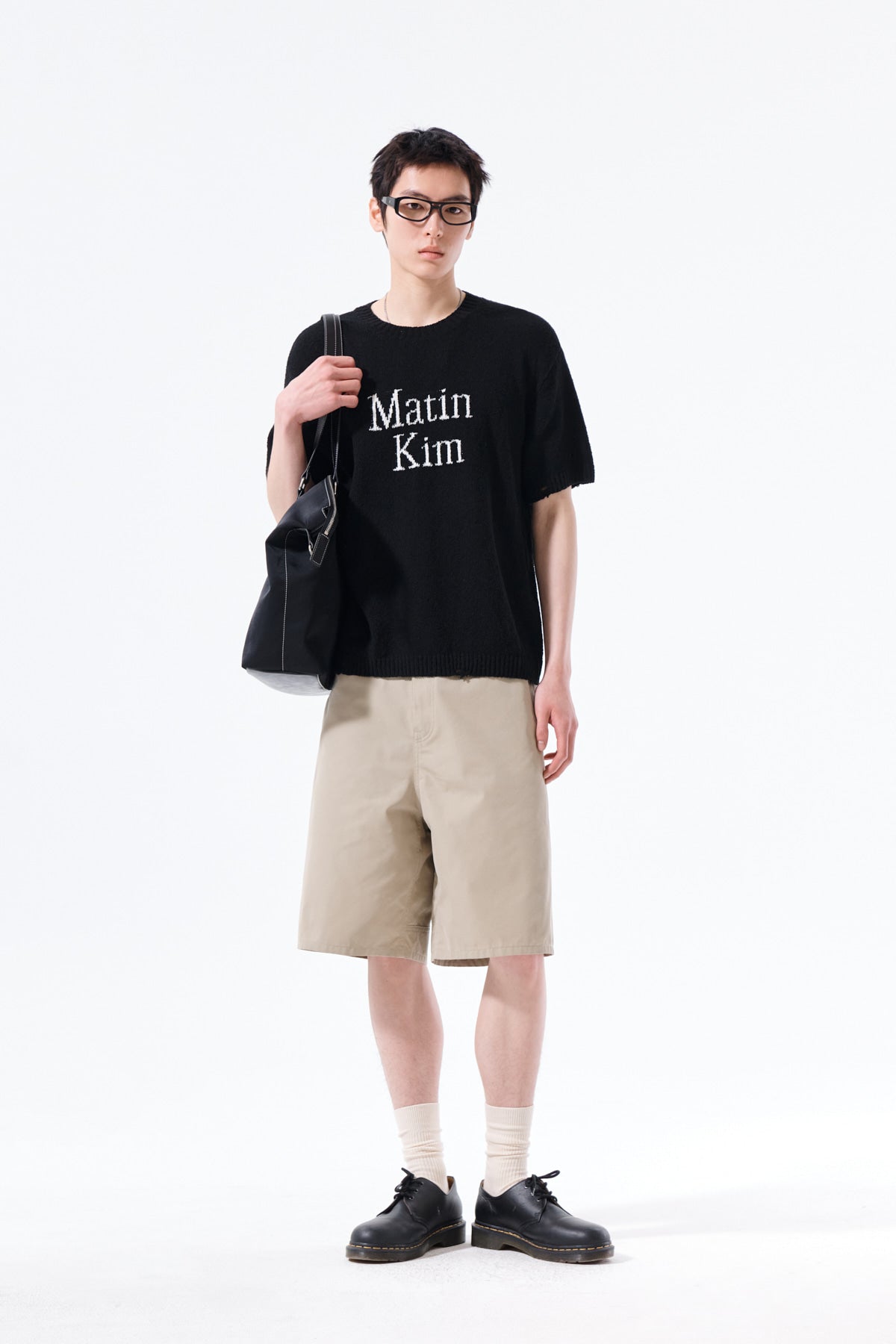Matin Kim - Half Sleeve Logo Pullover (Black) product image 8 | TRAB K-Fashion Australia