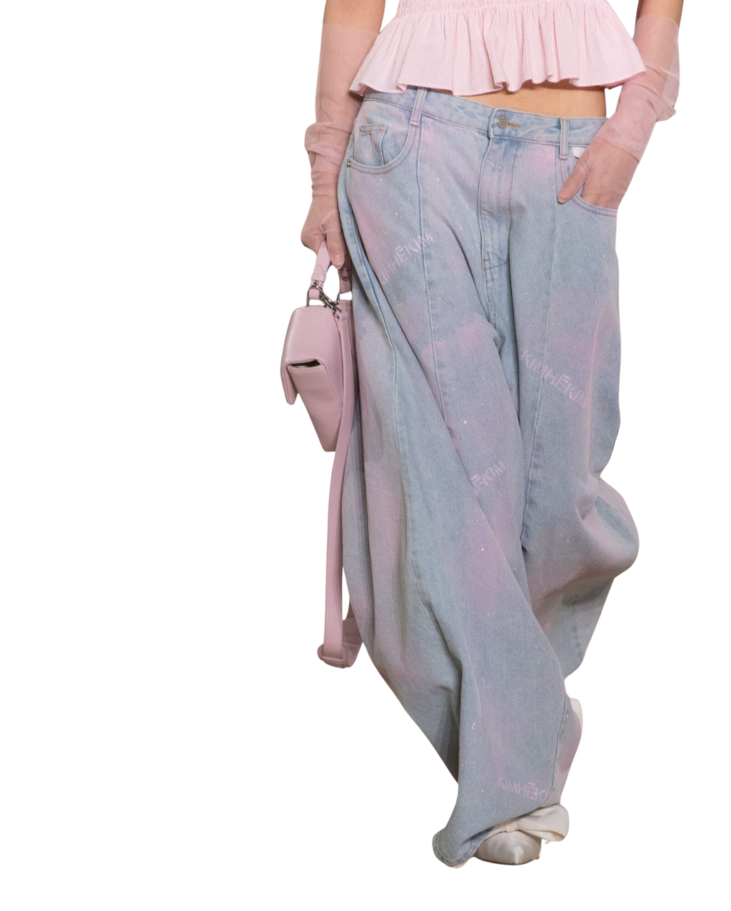 Kimhe Kim - Spray Dyed Balloon Fit Jeans (Sky Blue/Pink) product image 3 | TRAB K-Fashion Australia