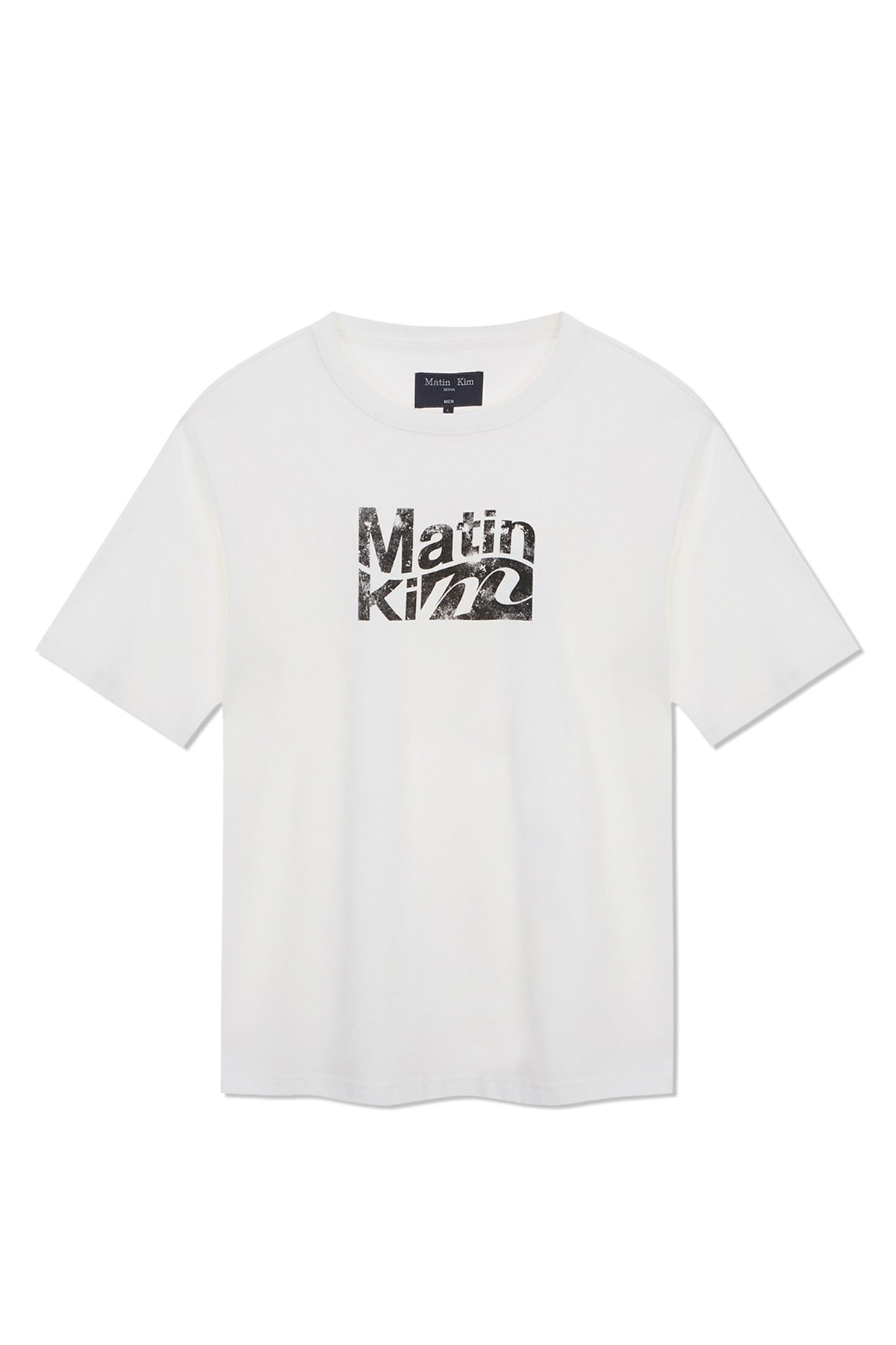 Matin Kim - Wavy Logo Graphic Top (White) product image 1 | TRAB K-Fashion Australia