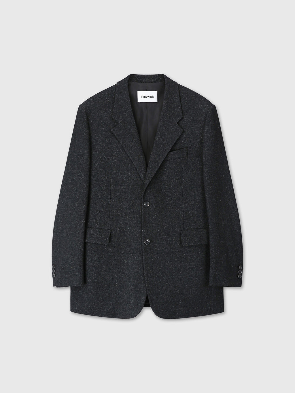Tonywack - Herringbone Wool Relaxed Tailored Jacket (Anthracite) product image 9 | TRAB K-Fashion Australia