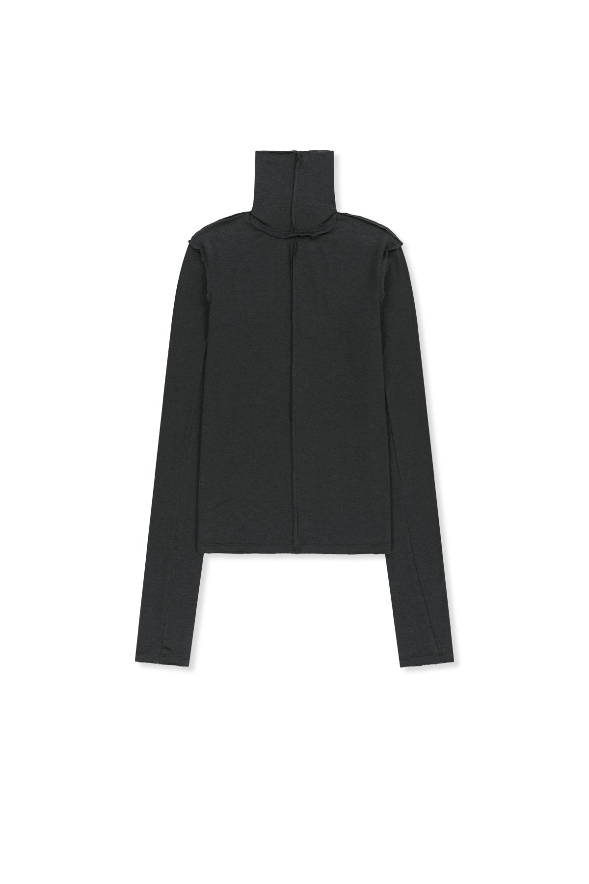 Matin Kim - Raw Cut High Neck Top (Charcoal) product image 2 | TRAB K-Fashion Australia