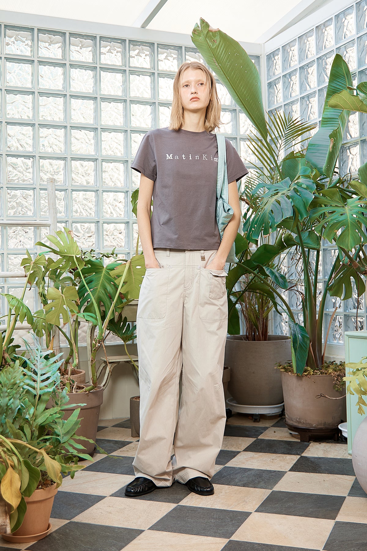 Matin Kim - Sticker Graphic Logo Top (Charcoal) product image 8 | TRAB K-Fashion Australia