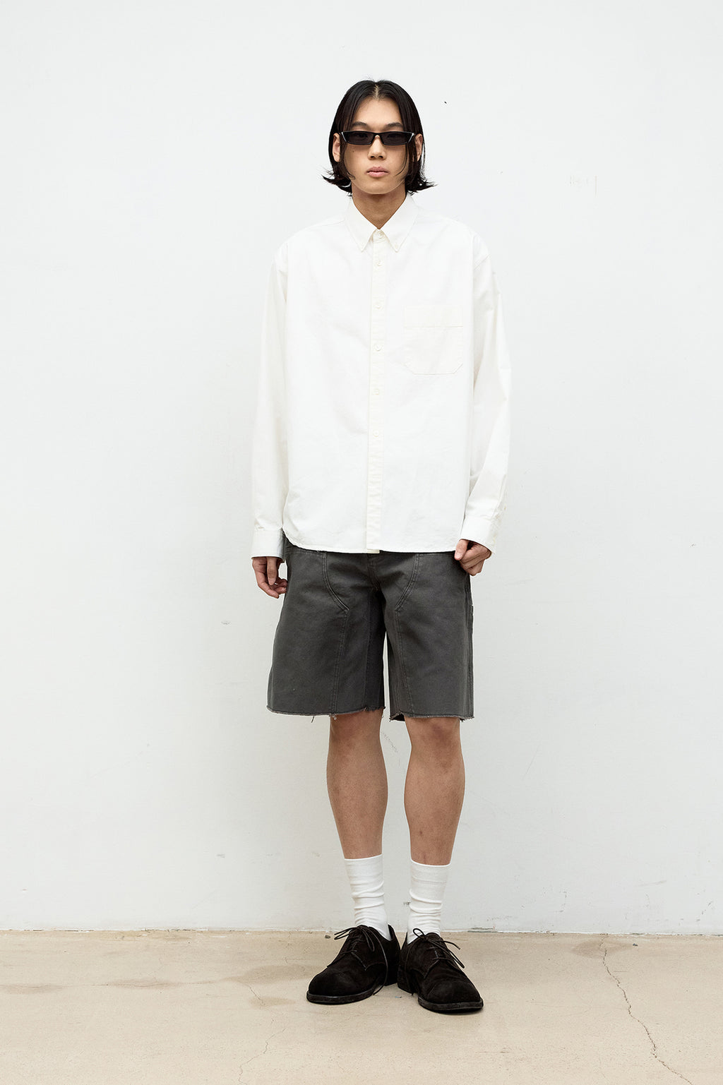 Coor - Buttondown Washed Oxford Shirt (Offwhite) product image 2 | TRAB K-Fashion Australia