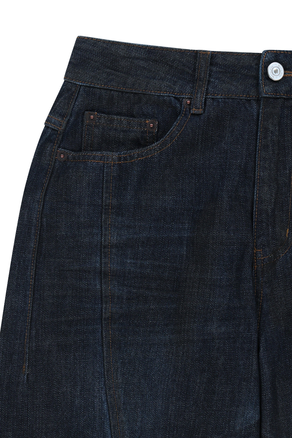 Matin Kim - Twisted Volume Coated Denim Pants (Dark Navy) product image 5 | TRAB K-Fashion Australia