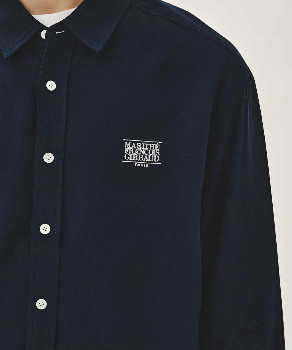 Marithe & Francois Girbaud - Classic Logo Linen Shirt (Navy) product image 4 | TRAB K-Fashion Australia