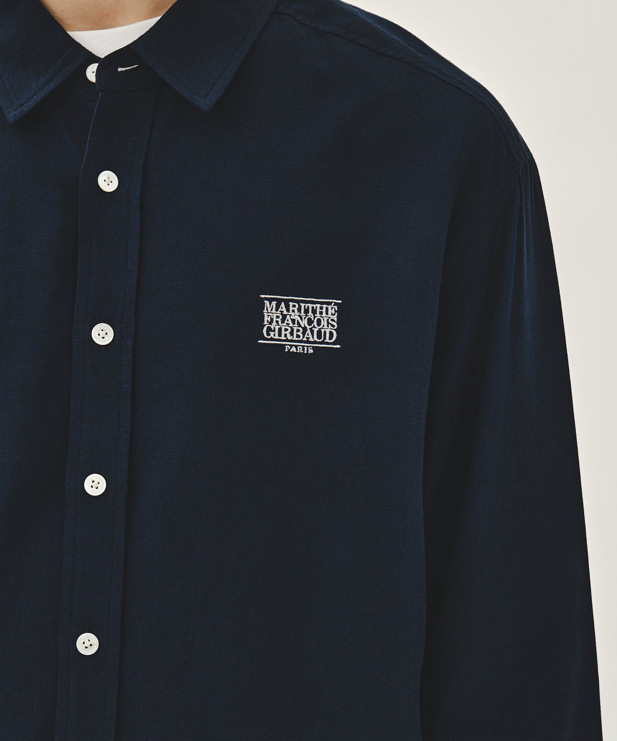 Marithe & Francois Girbaud - Classic Logo Linen Shirt (Navy) product image 4 | TRAB K-Fashion Australia