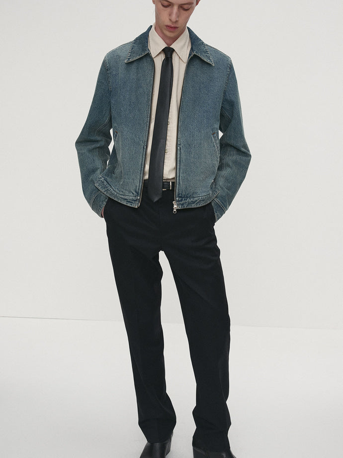 Tonywack - Denim Zippered Jacket (Washed Mid Blue) product image 5 | TRAB K-Fashion Australia
