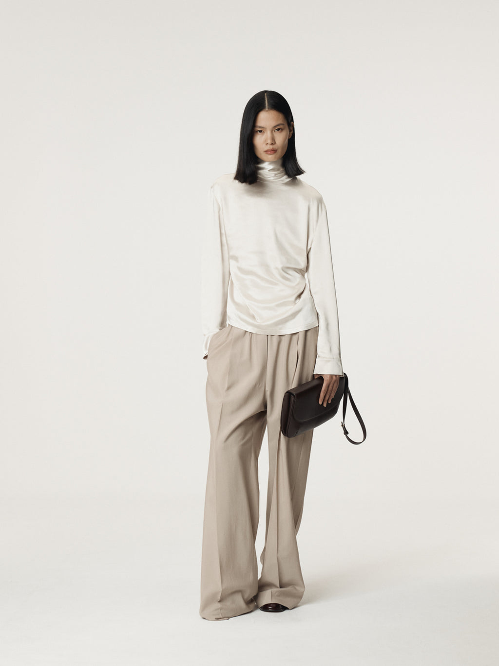 Recto - Open Back Scarf Satin Blouse (Pale Beige) product image 5 | TRAB K-Fashion Australia