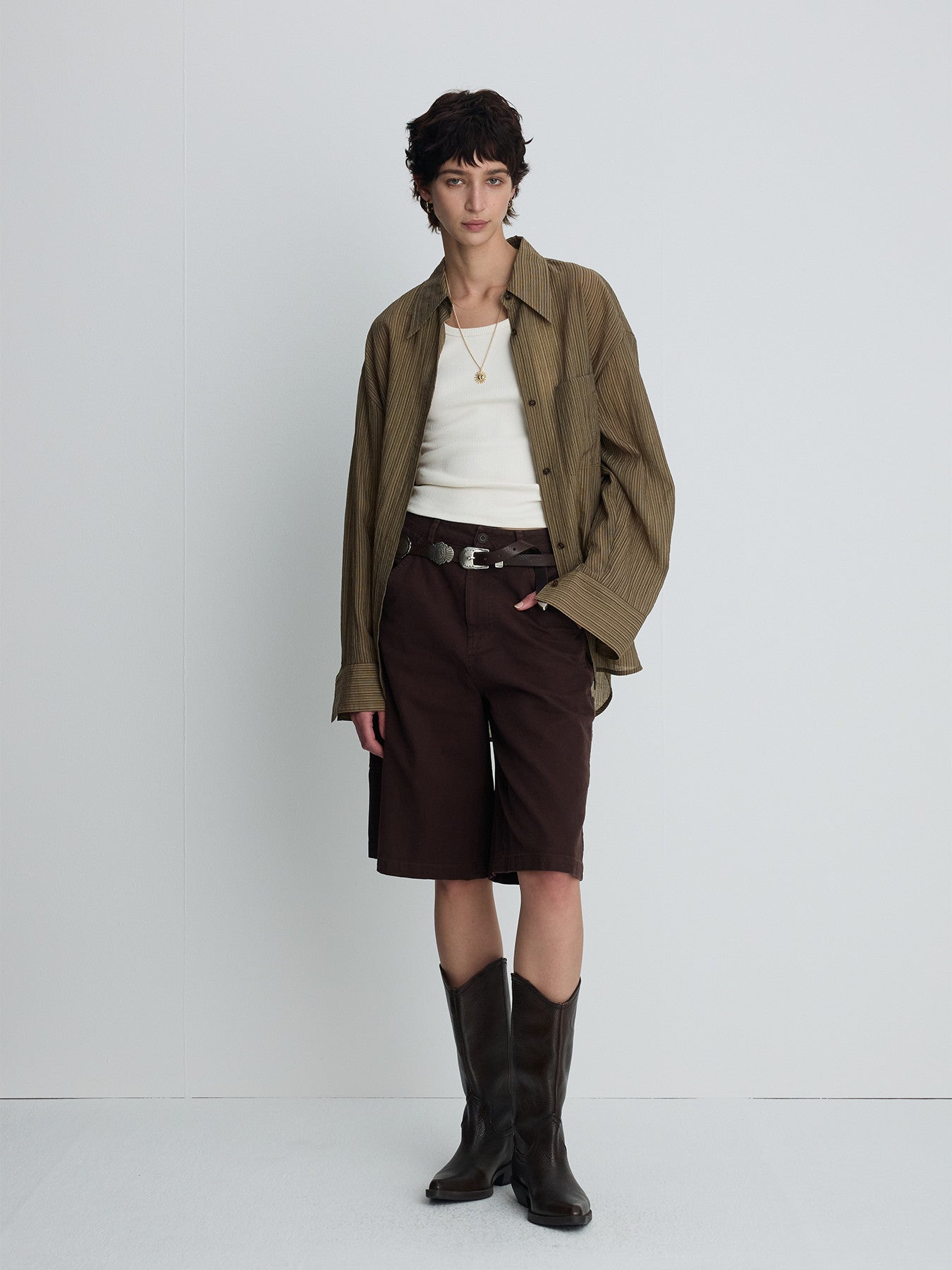 Tonywack - Cotton Relaxed Utility Shorts (Burnt Marron) product image 2 | TRAB K-Fashion Australia