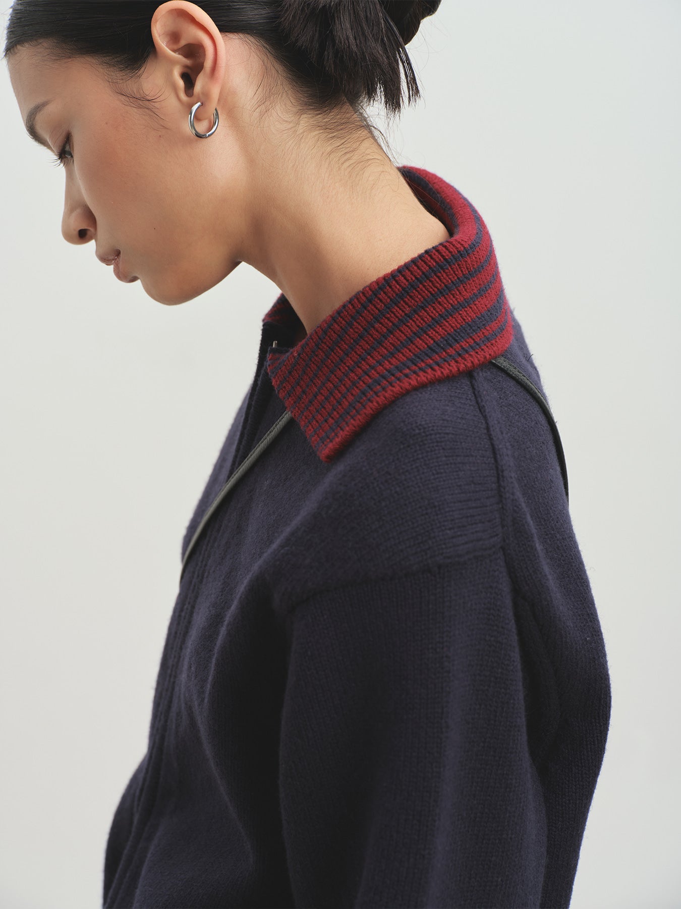 Tonywack - Contrast Collar Full-Zip Blouson (Navy) product image 9 | TRAB K-Fashion Australia