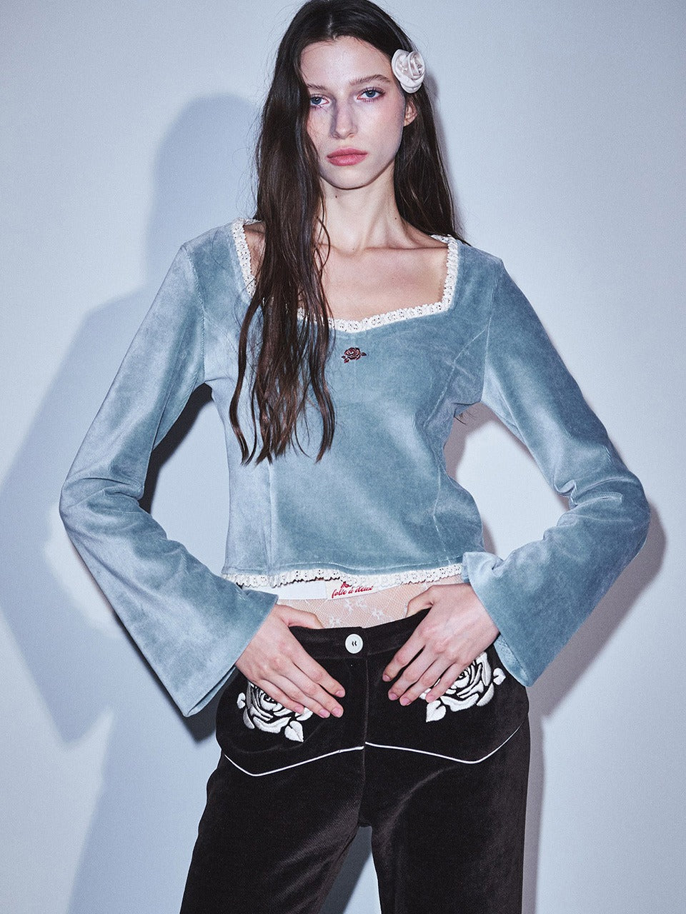 Mardi Mercredi - Velvet Top Lace (Floublue) product image 1 | TRAB K-Fashion Australia