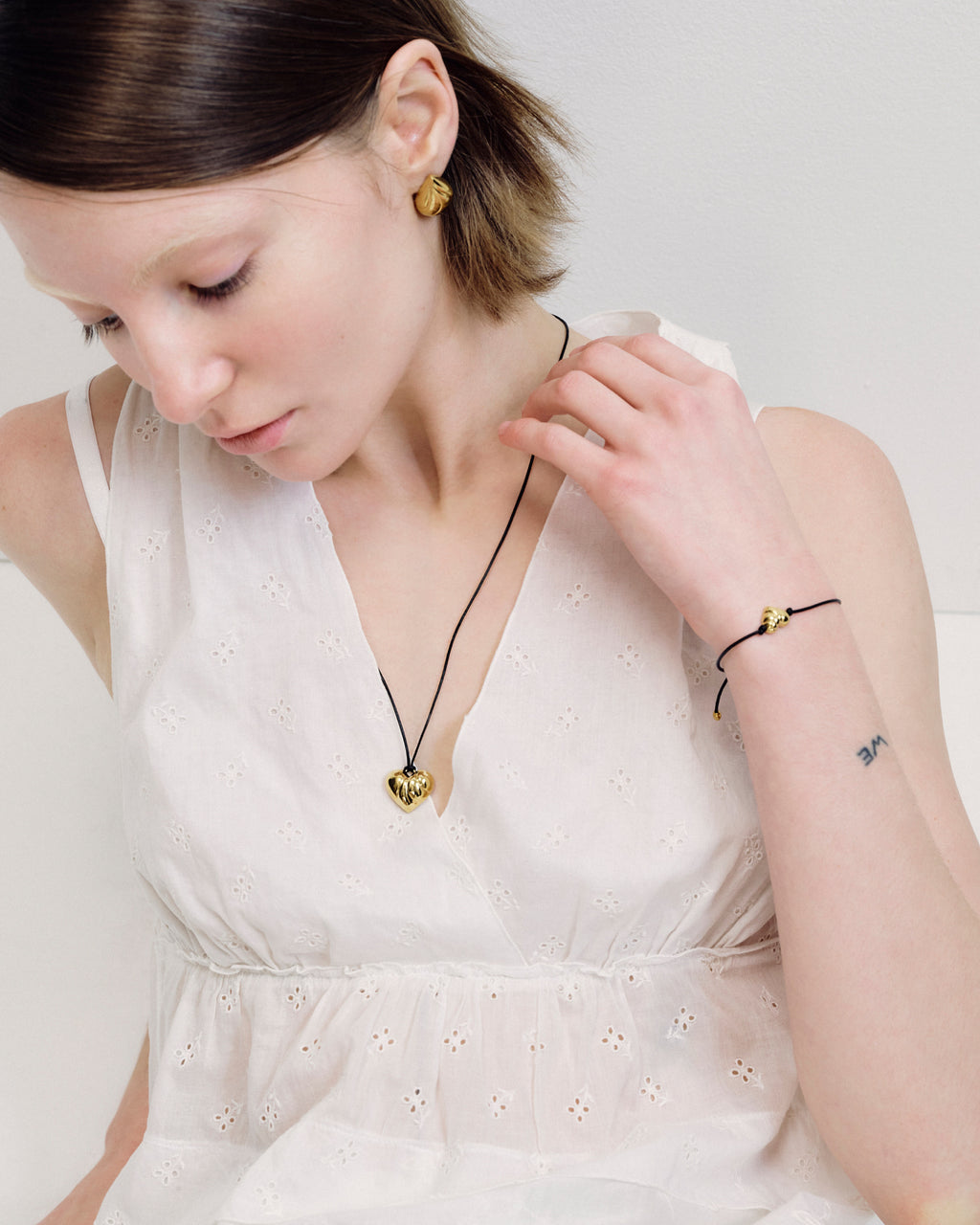 Numbering - Wavy Heart Leather Cord Necklace #5766 product image 2 | TRAB K-Fashion Australia