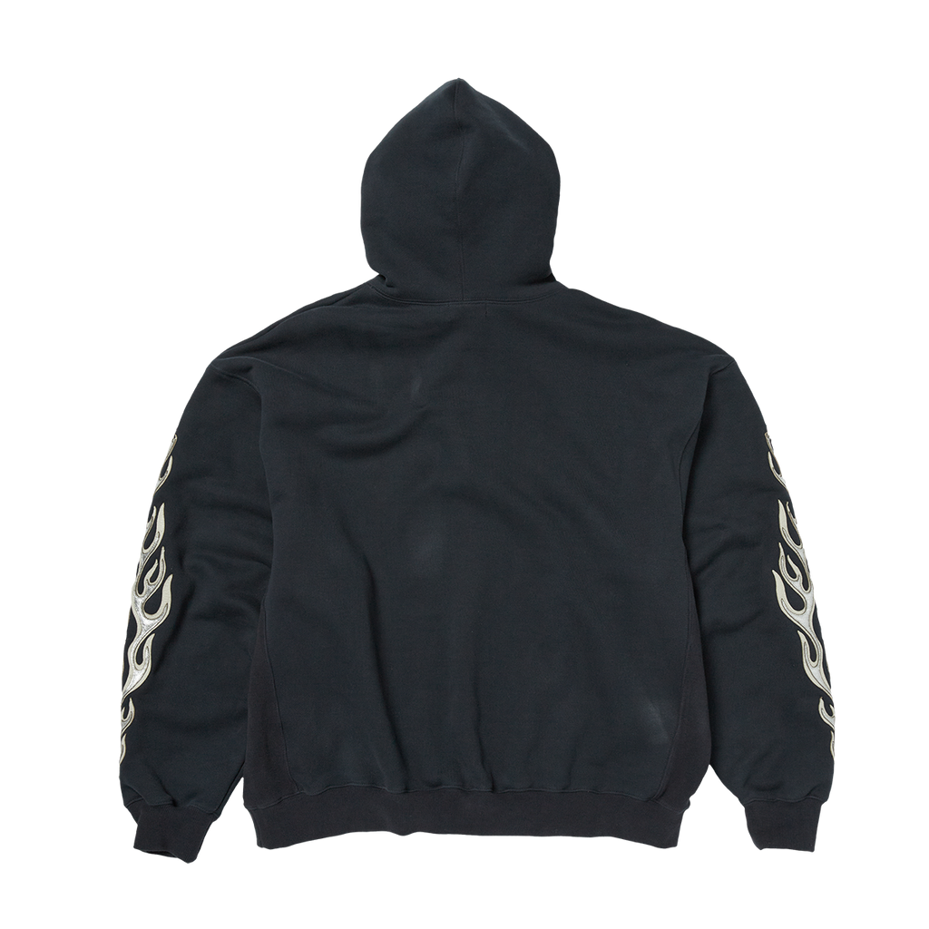 Thug Club - Leather Flame Hoodie (Navy) product image 2 | TRAB K-Fashion Australia