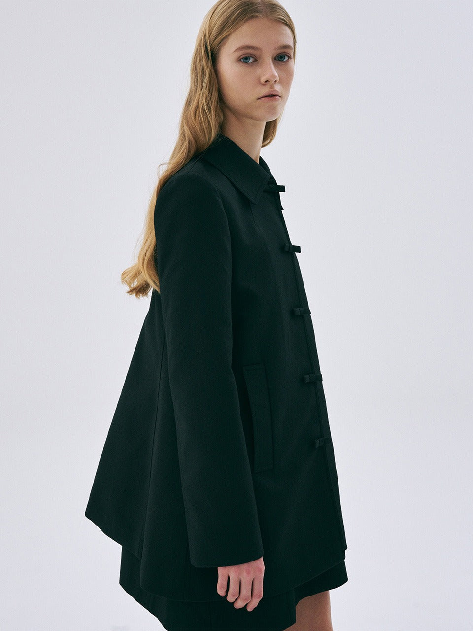 Mardi Mercredi - Ribbon A Line Jacket (Black) product image 1 | TRAB K-Fashion Australia