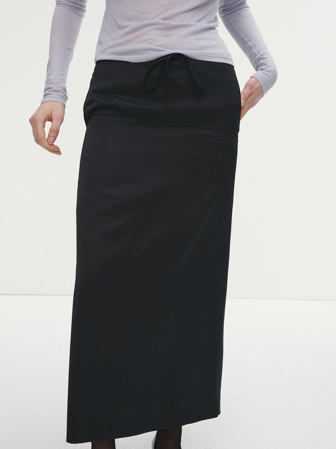 Tonywack - Satin Drawstring Midi Skirt (Black) product image 6 | TRAB K-Fashion Australia