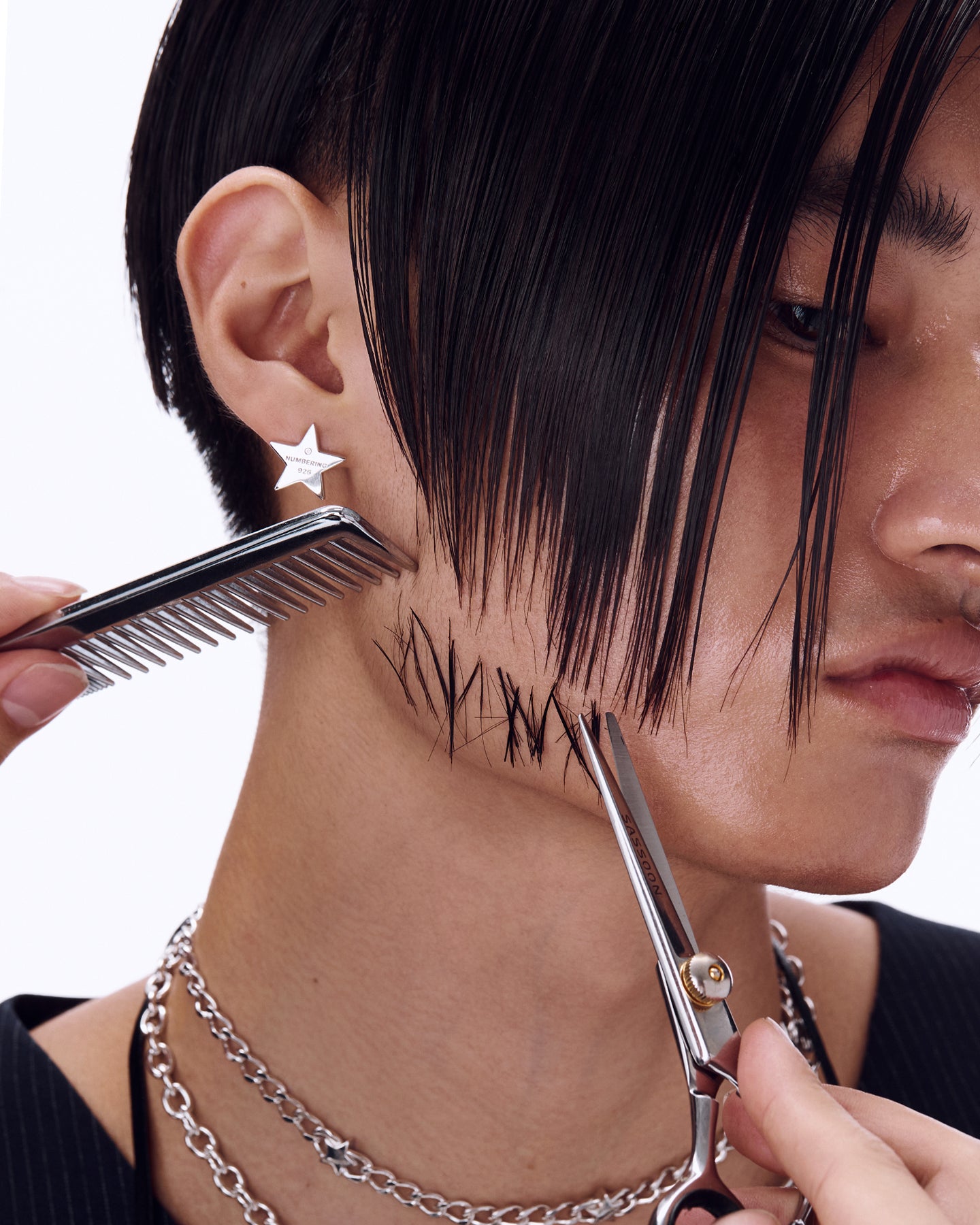 Numbering - Logo Engraved Star Earrings #7117 product image 1 | TRAB K-Fashion Australia