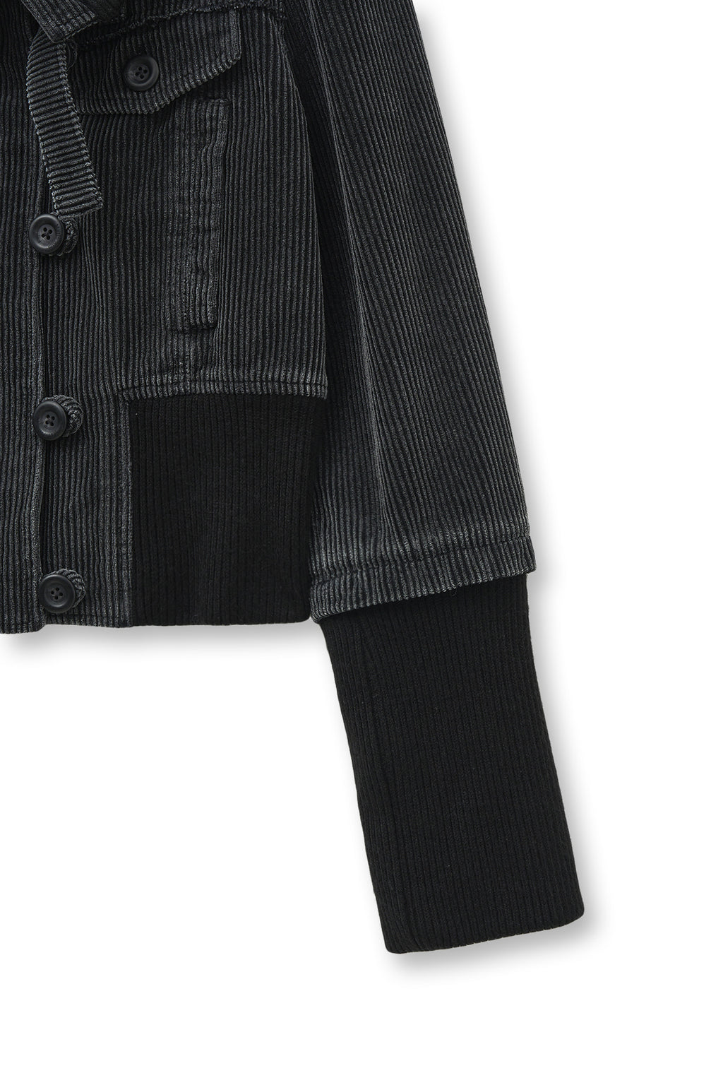 Matin Kim - Washed Corduroy Bomber Jumper (Black) product image 5 | TRAB K-Fashion Australia