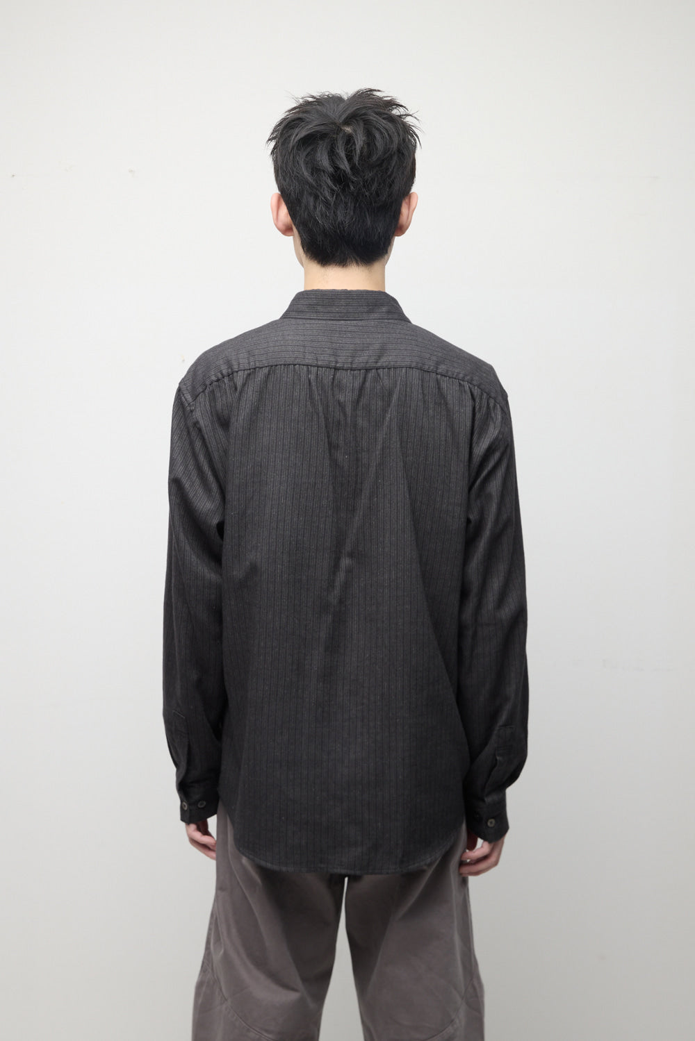 Hatchingroom - Shirring Shirt Vintage Stripe (Charcoal) product image 10 | TRAB K-Fashion Australia