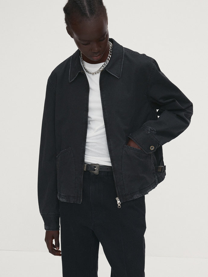 Tonywack - Garment-Dyed Cotton Distressed Mechanic Jacket (Faded Black) product image 3 | TRAB K-Fashion Australia