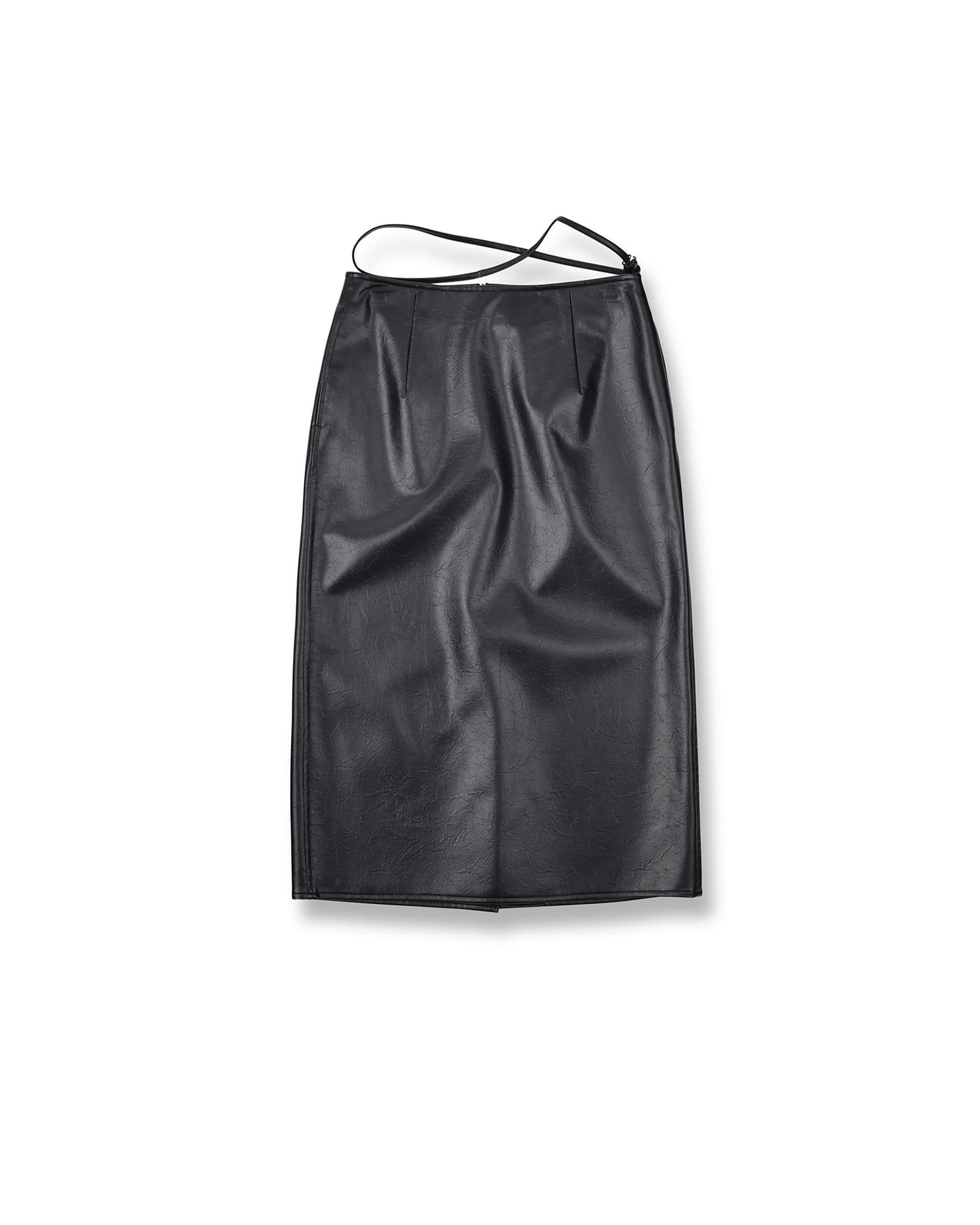 Brownyard - Crack Leather Midi Skirt (Black) product image 4 | TRAB K-Fashion Australia