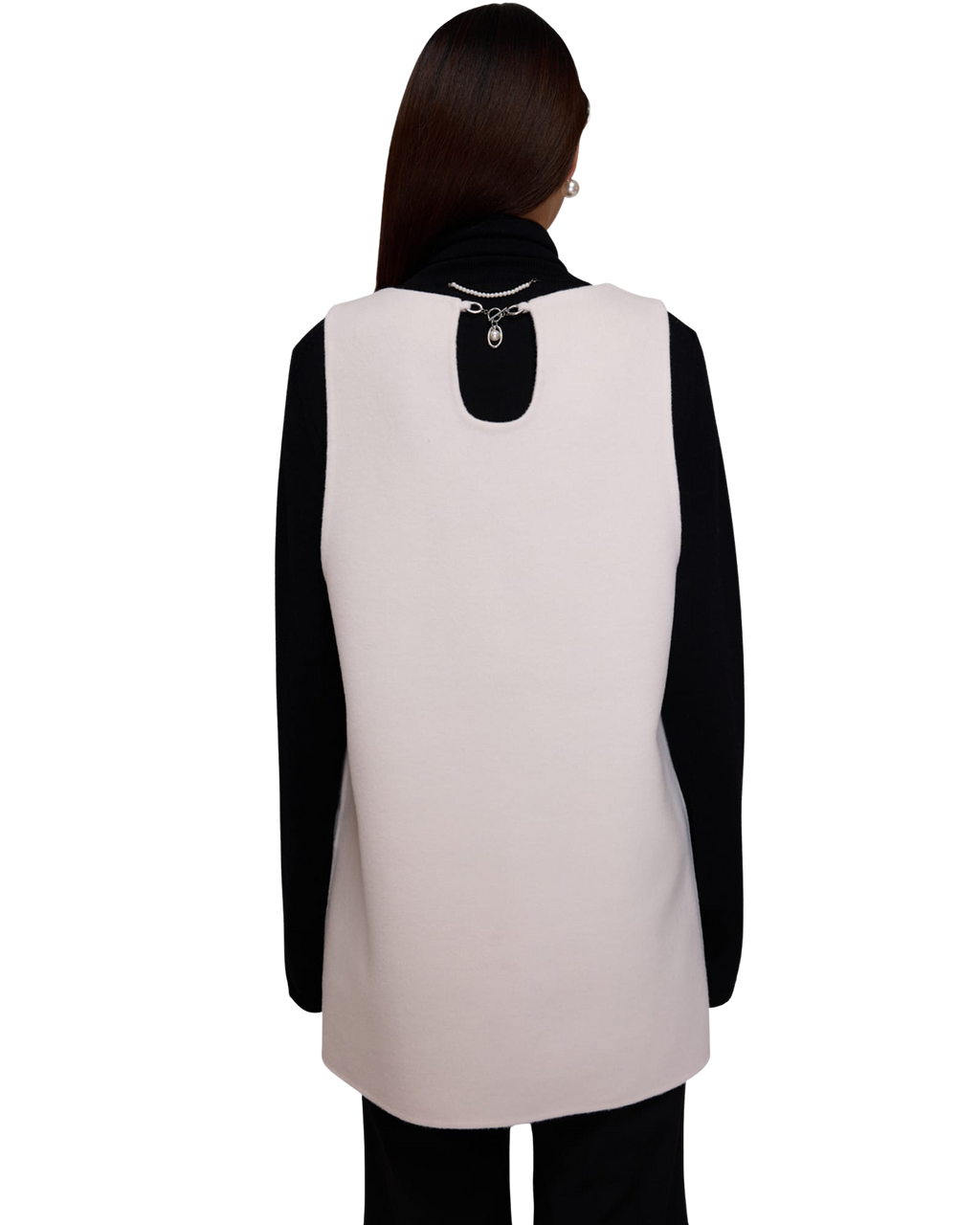 Kimhe Kim - Double Faced Chain Embellishment Sleeveless Vest (Cream) product image 8 | TRAB K-Fashion Australia