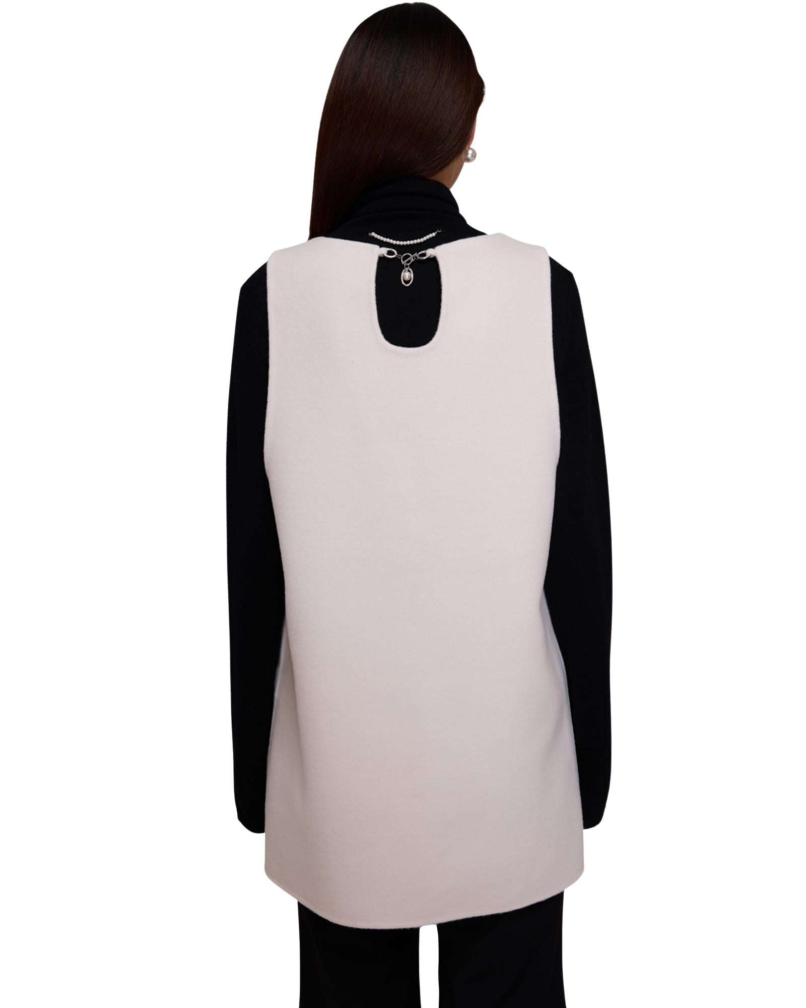 Kimhe Kim - Double Faced Chain Embellishment Sleeveless Vest (Cream) product image 8 | TRAB K-Fashion Australia