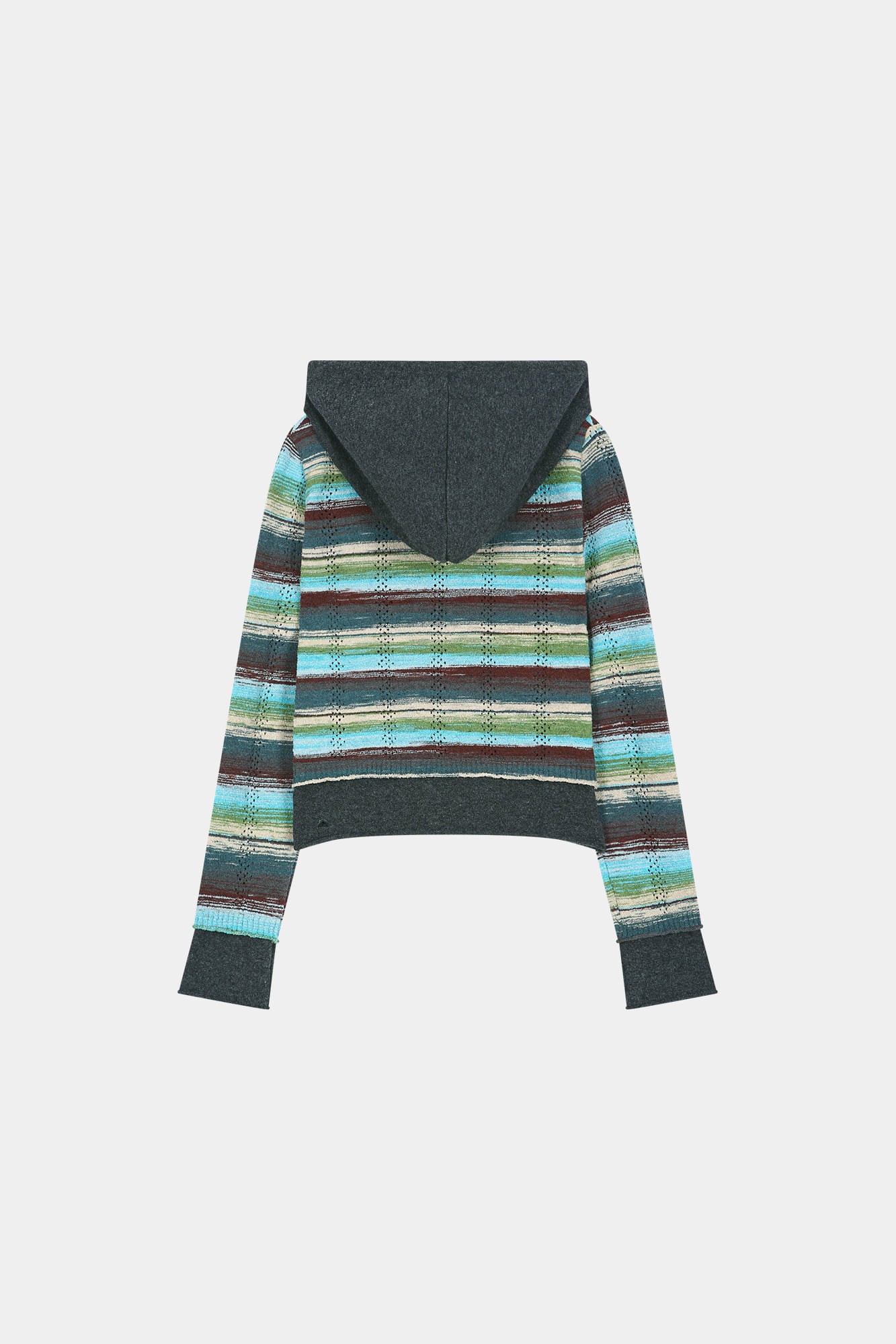 Andersson Bell - Layered Multi-Stripe Hooded Cardigan (green/blue) (Green/Blue) product image 8 | TRAB K-Fashion Australia