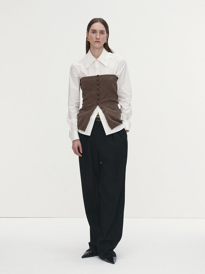 Tonywack - Merino Wool Knitted Bustier (Brown) product image 1 | TRAB K-Fashion Australia