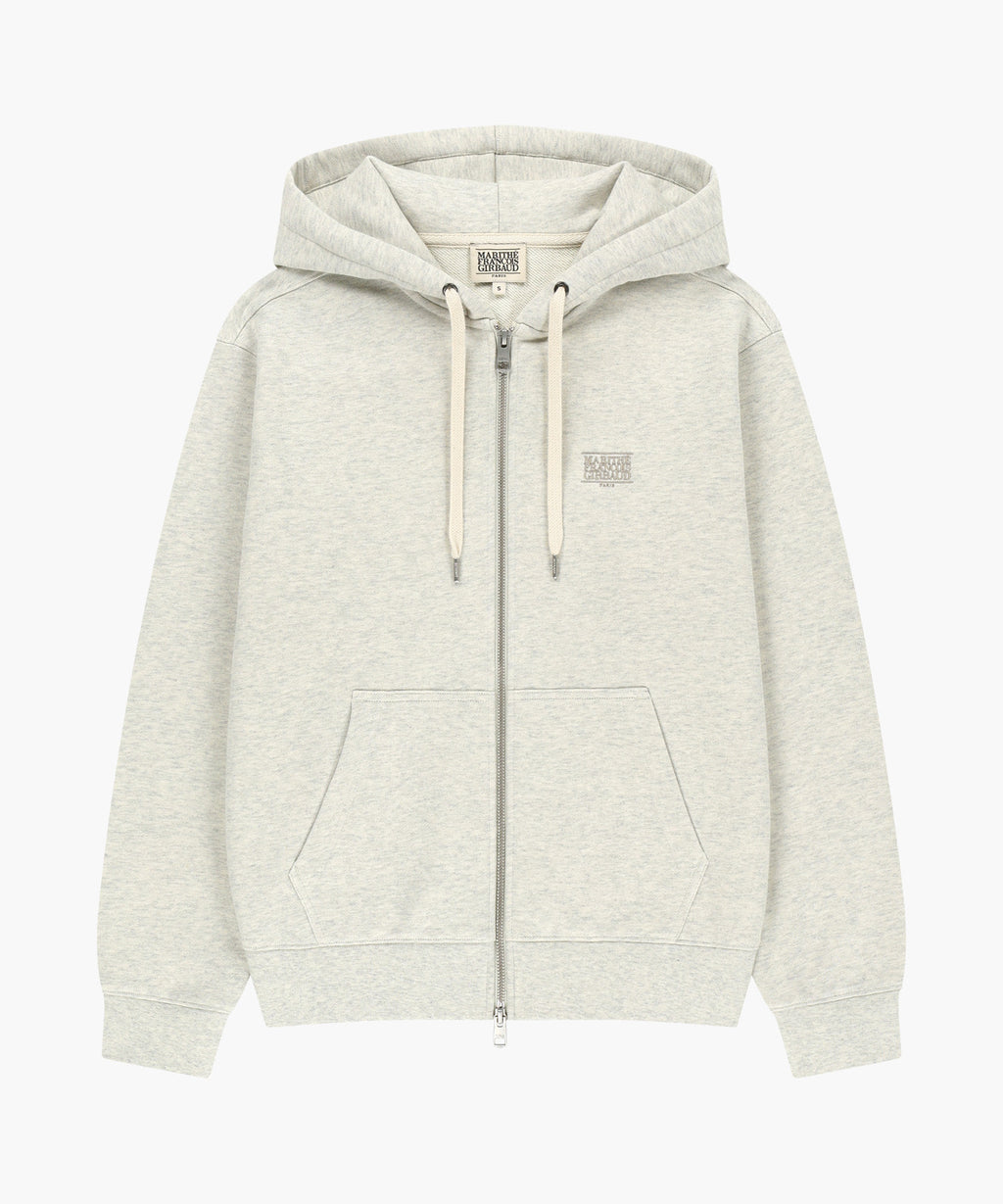 Marithe & Francois Girbaud - Back Classic Logo Hoodie Zipup (Oatmeal) product image 6 | TRAB K-Fashion Australia