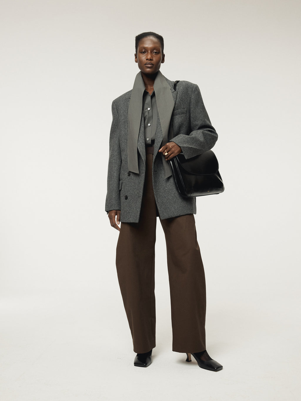 Recto - Double Breasted Tailored Wool Jacket (Charcoal Grey) product image 5 | TRAB K-Fashion Australia