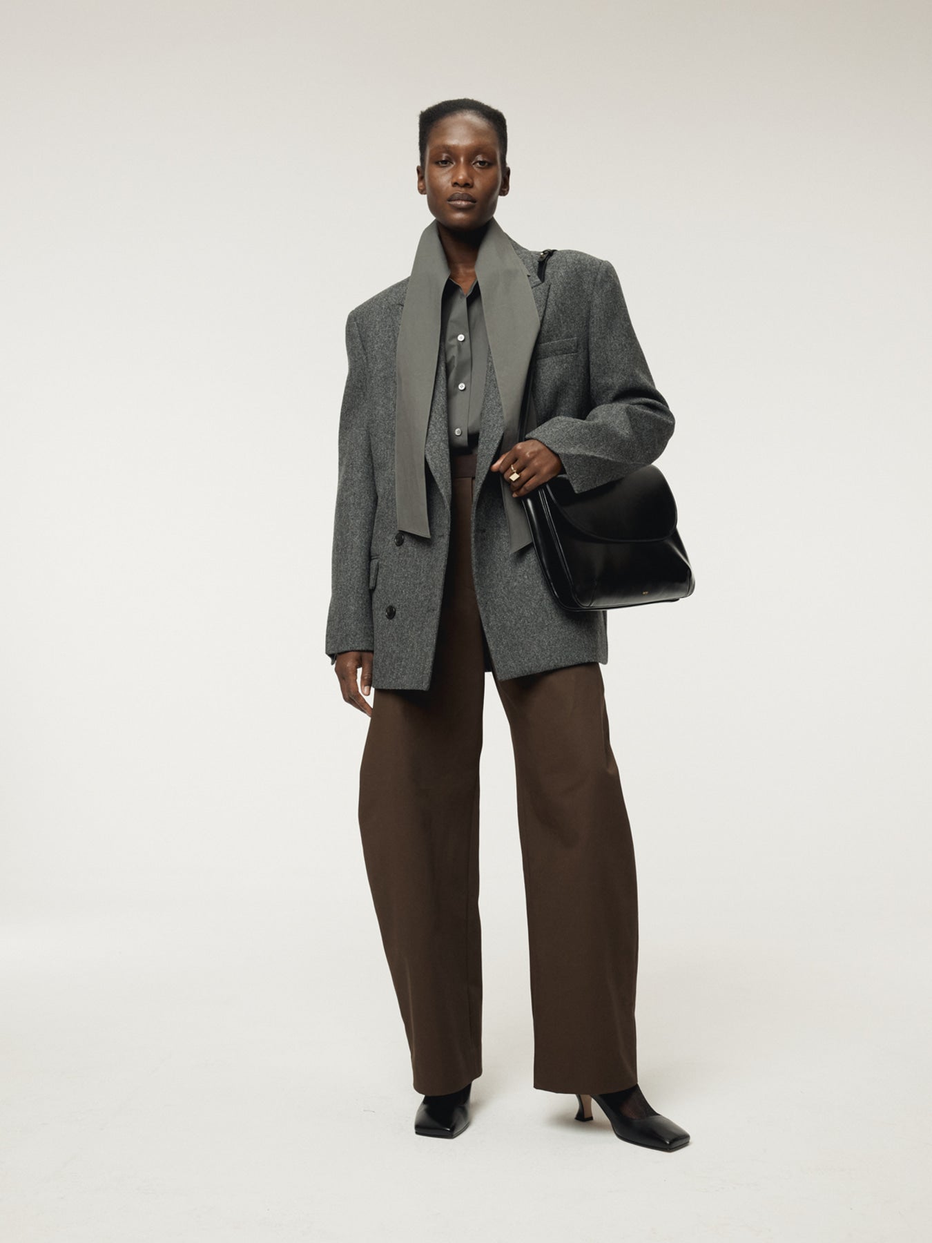 Recto - Double Breasted Tailored Wool Jacket (Charcoal Grey) product image 5 | TRAB K-Fashion Australia