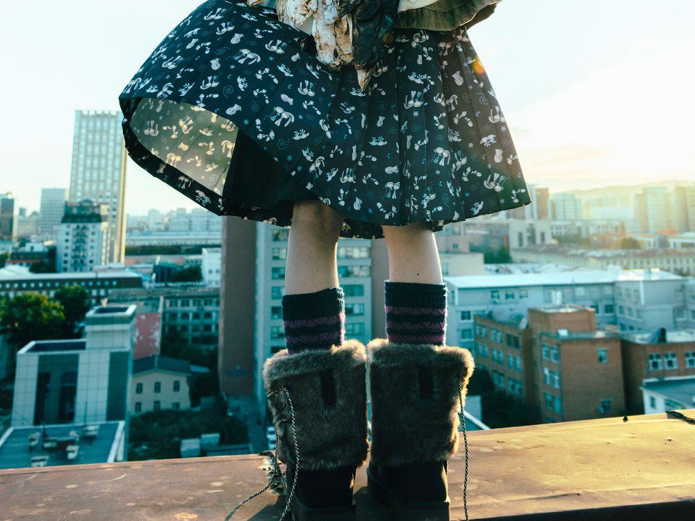Coyseio - Striped Mori Knee Socks (Navy) product image 2 | TRAB K-Fashion Australia