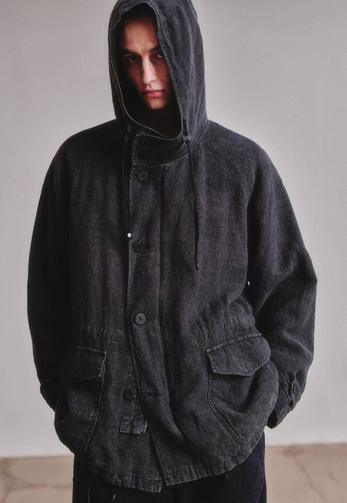Art if acts - Linen Military Parka (Black) product image 3 | TRAB K-Fashion Australia